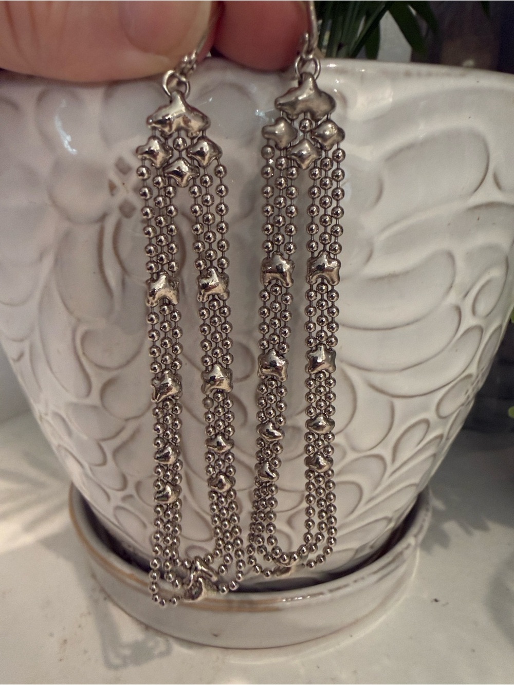 Sergio Gutierrez SG Liquid Metal Silver Multi-Strand Dangle Earrings
